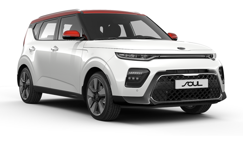 Kia Soul, Clear White / Inferno Red